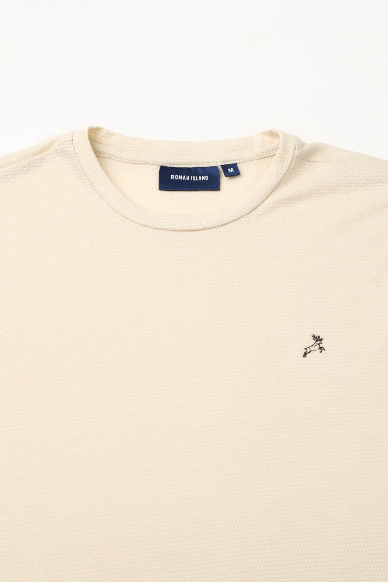 Cream Plain T-shirt