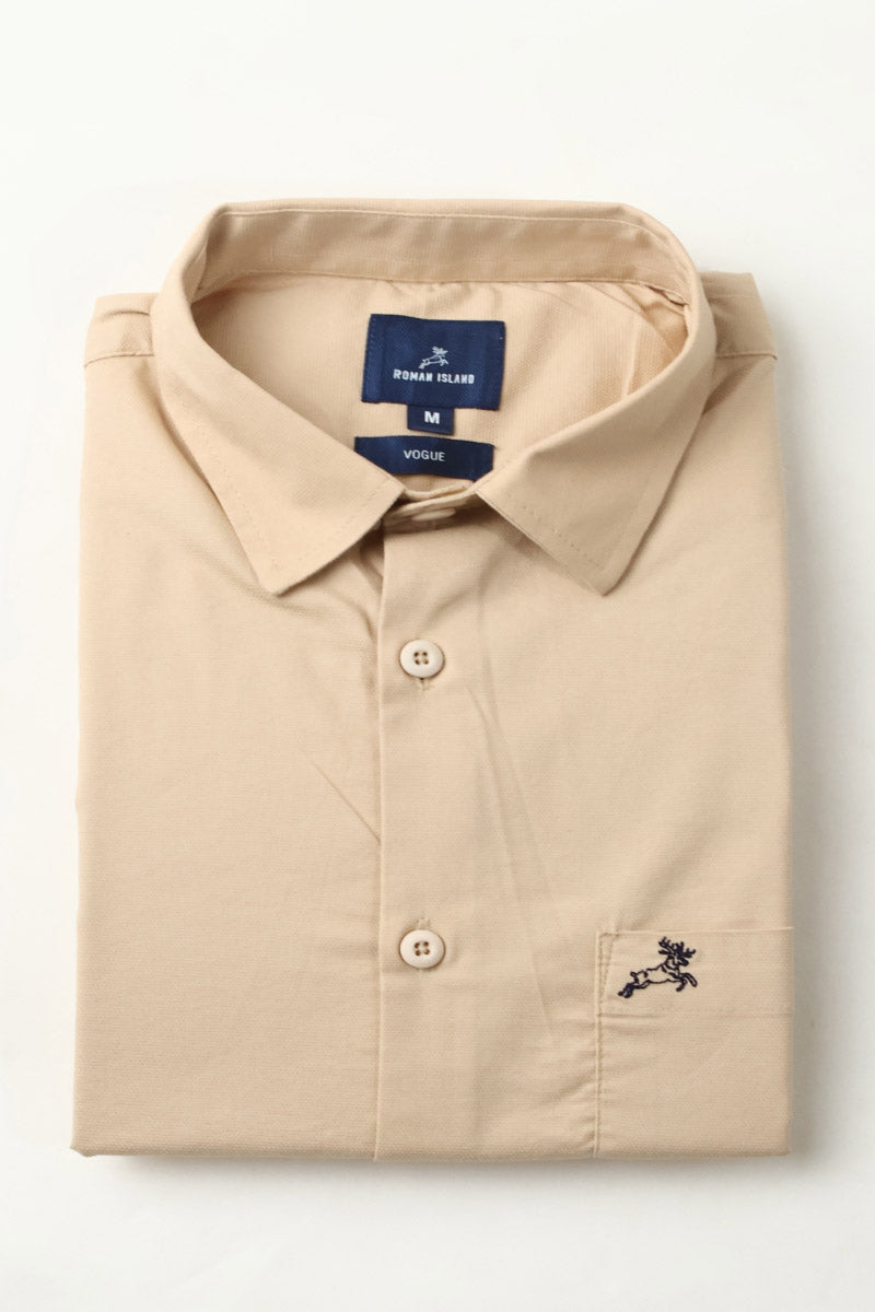 Cream Plain Shirt