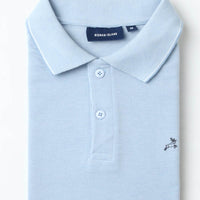 Skyblue Plain Pique Polo T-Shirt