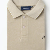 Cream Plain Pique Polo T-Shirt