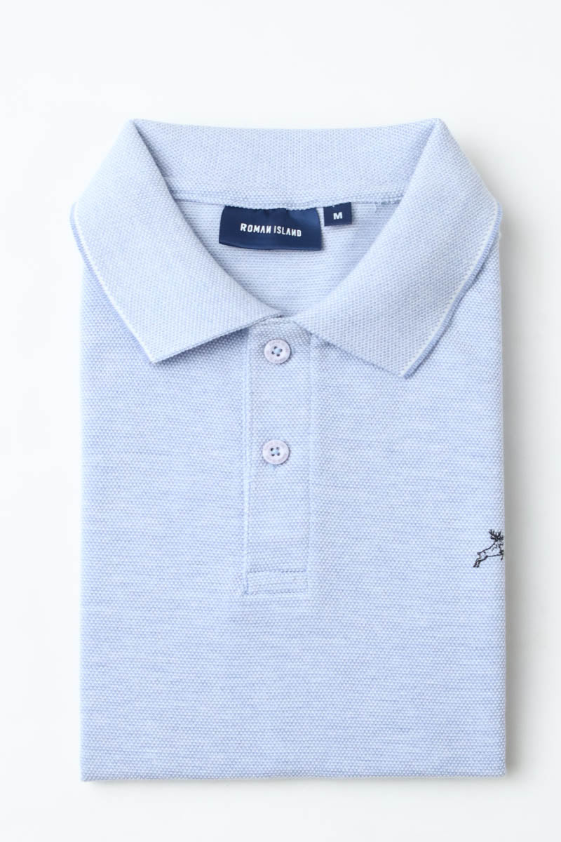 Skyblue Plain Pique Polo T-Shirt