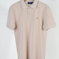 Cream Plain Pique Polo T-Shirt