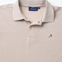 Cream Plain Pique Polo T-Shirt