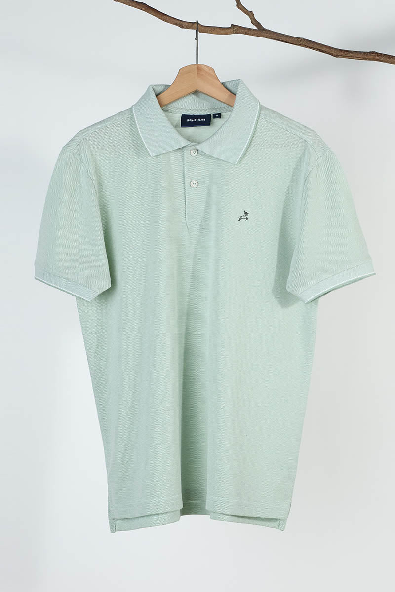 Green Plain Pique Polo T-Shirt