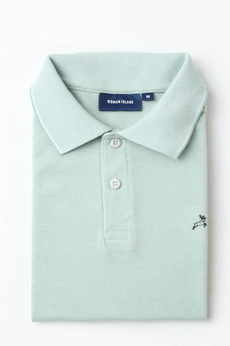 Green Plain Pique Polo T-Shirt